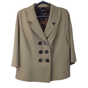Lane Bryant Jacket Leopard Print Lined Doublee Breadted Woman’s Jacket Size 18